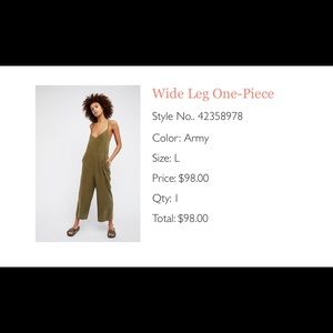 NWT Free People Wide Leg strapped jumpsuit